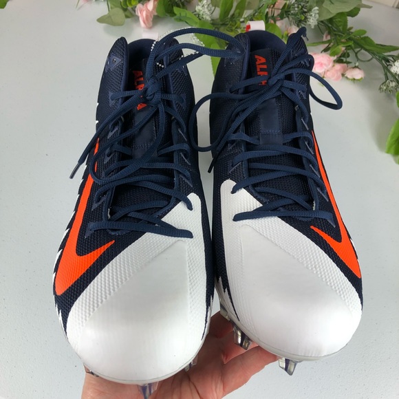 Cleats Nike Alpha Menace Blue White Orange Sz 18 - Picture 5 of 8